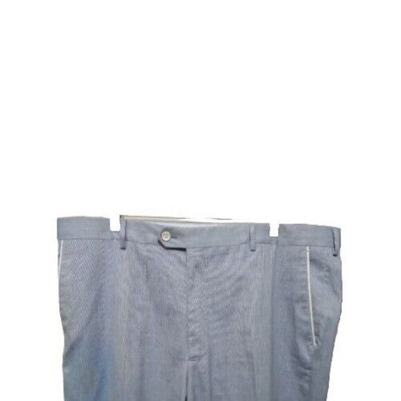 Men's Carroll & Co Bev. Hills Blue White Stripe Dress Pant 38 Italy Preppy Golf - Picture 5 of 6